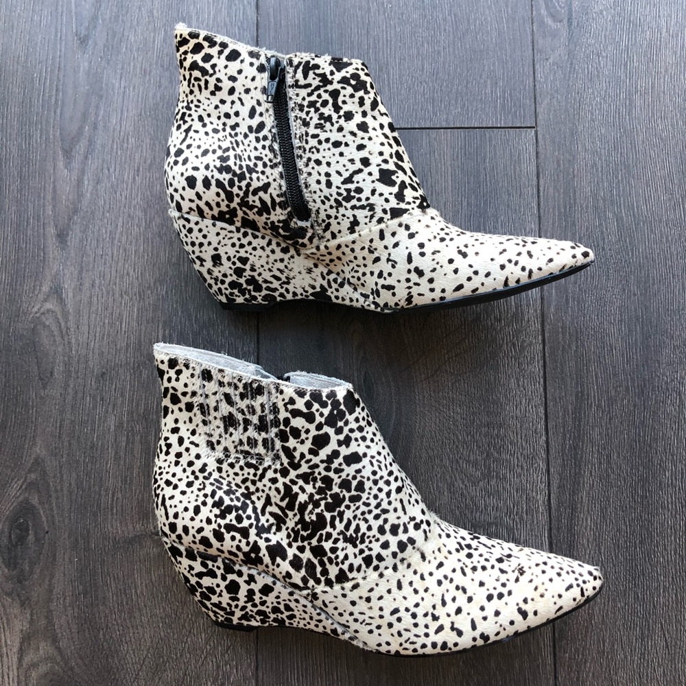 Matisse NUGENT Leather Black & White Ankle Boots Sz.8.5